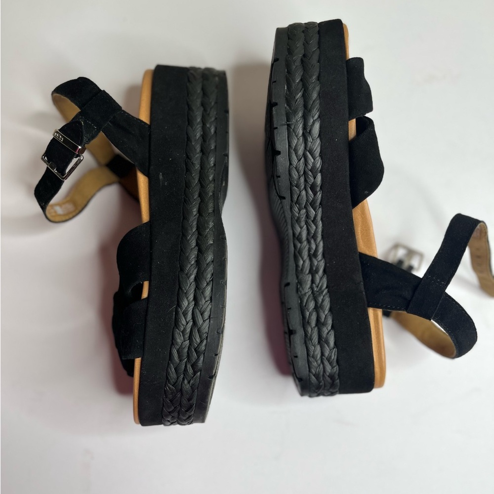 New UGG Black Suede Platform Sandals size 8 - Picture 4 of 4